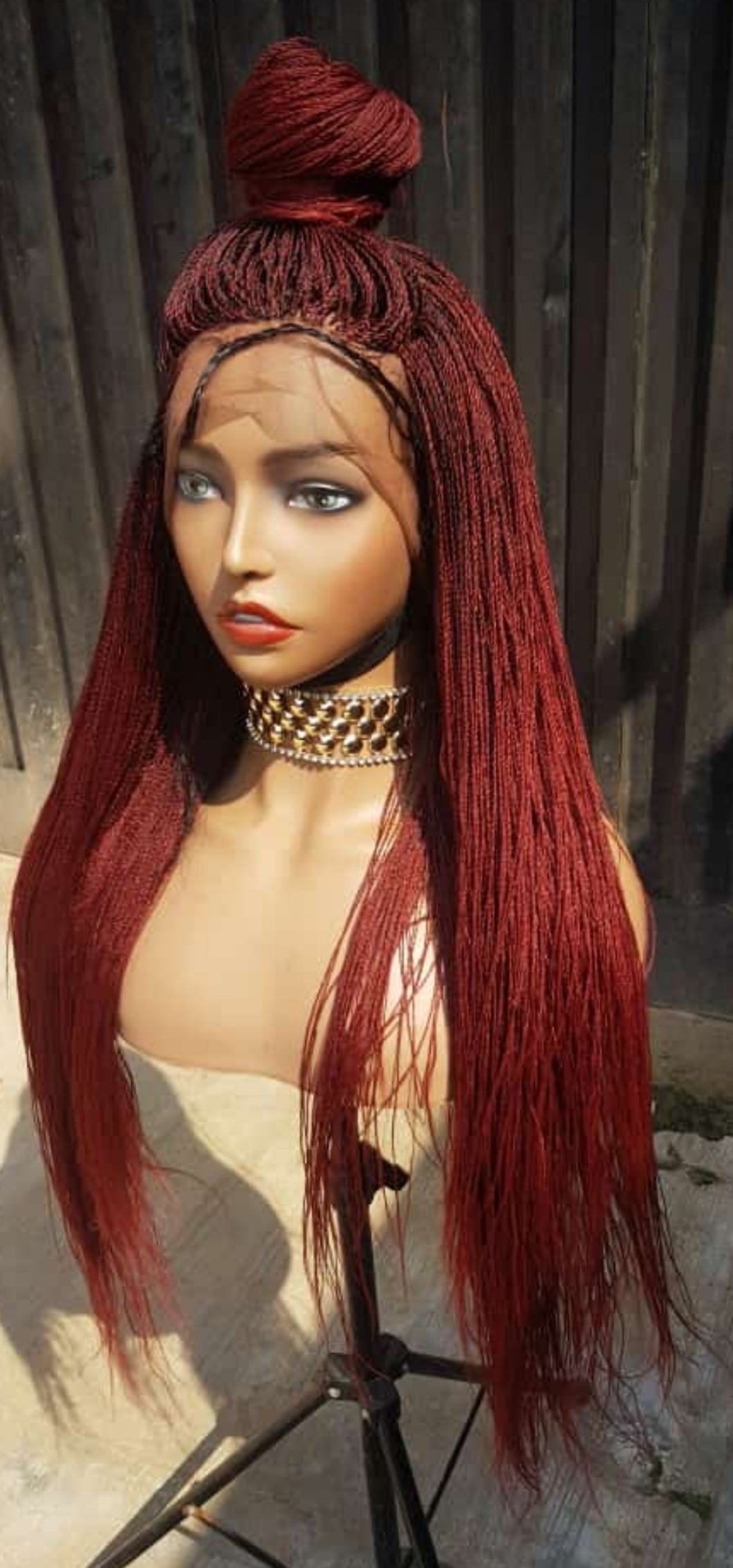 Ellen Burgundy braided wig