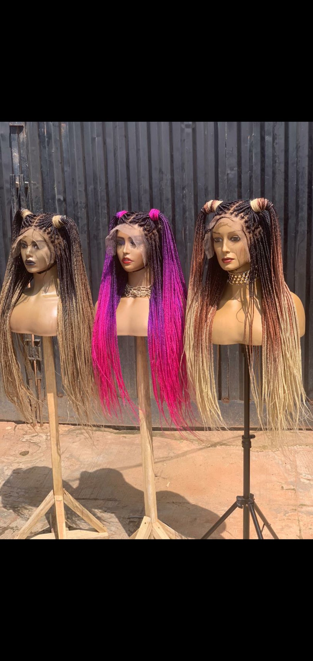 Knotless braided wig